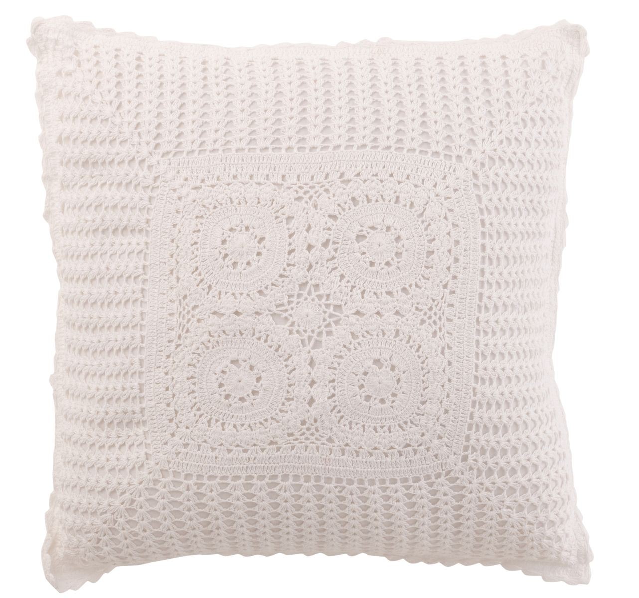 Bílý bavlněný polštář s krajkou Lace white - 43*10*43cm