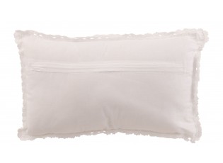 Bílý bavlněný polštář s krajkou Lace white - 50*10*30cm