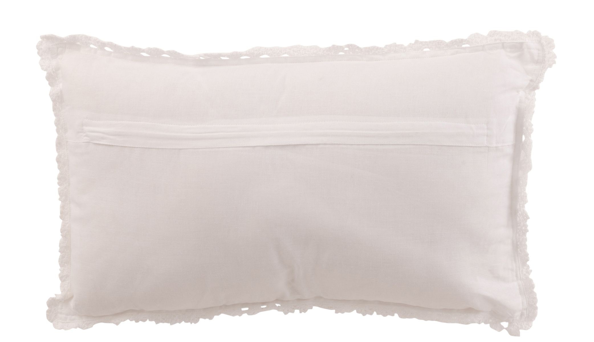 Bílý bavlněný polštář s krajkou Lace white - 50*10*30cm