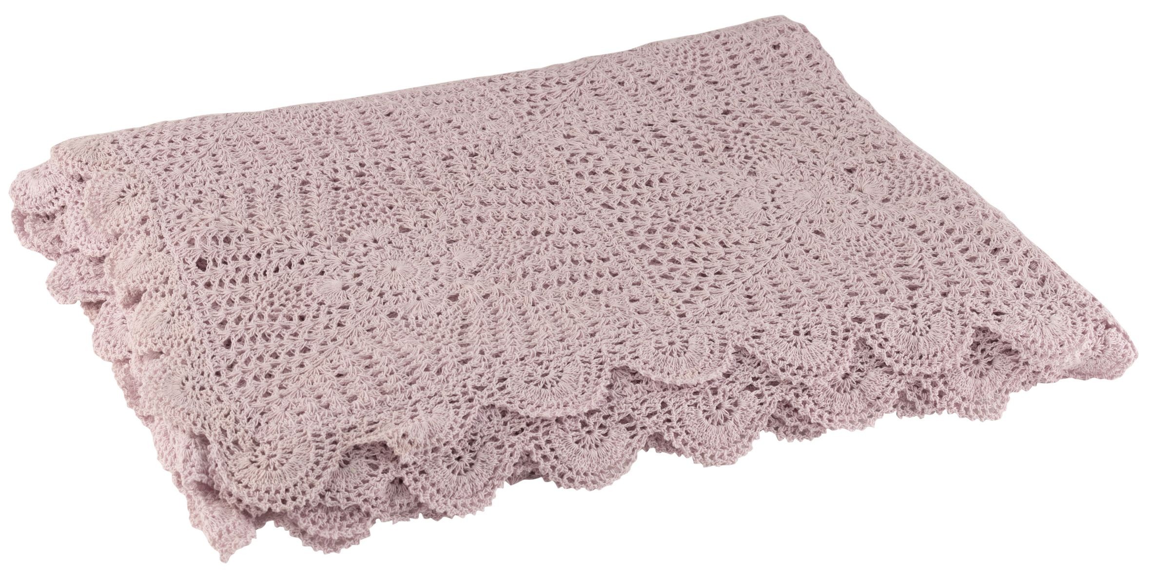 Fialkový bavlněný krajkový ubrus Lace violet - 200*135cm