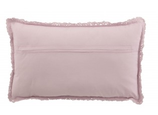 Fialkový bavlněný polštář s krajkou Lace violet - 50*10*30cm