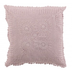 Fialkový bavlněný polštář s krajkou Lace violet - 42*12*42cm