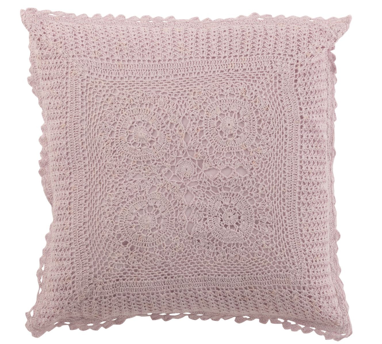 Fialkový bavlněný polštář s krajkou Lace violet - 42*12*42cm