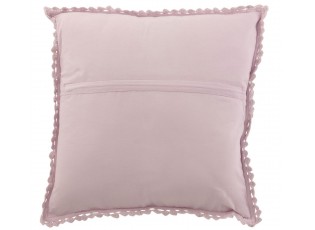 Fialkový bavlněný polštář s krajkou Lace violet - 42*12*42cm