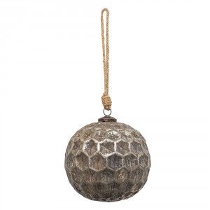 Měděná antik skleněná ozdoba Hexagon Copper XL - Ø 15*15 cm