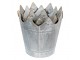3ks zinkový plechový obal na květináč ve tvaru koruny - Ø 29*29 / Ø 26*27 / Ø 22*24 cm