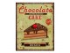Zelená antik nástěnná kovová cedule Chocolate Cake - 25*1*33 cm