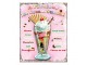Růžová nástěnná kovová cedule Ice Cream - 20*1*25 cm