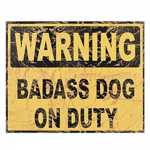 Žlutá nástěnná kovová cedule Warning - 25*1*20 cm