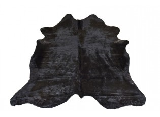 Černý koberec z hovězí kůže Cowhide black - 200*0,5*240cm/3-4m²