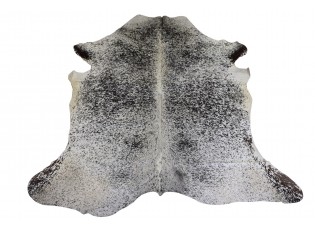 Bílo-černý koberec z hovězí kůže Cowhide salt pepper - 200*0,5*240cm/3-4m²