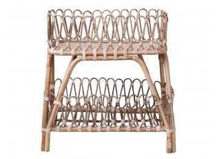 Ratanový antik stolek s dekorační obrubou Braide - 52*26*60cm