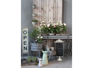 Kovový stolek na květiny s plechovým zinkovým boxem Plant table - 107*44*77cm