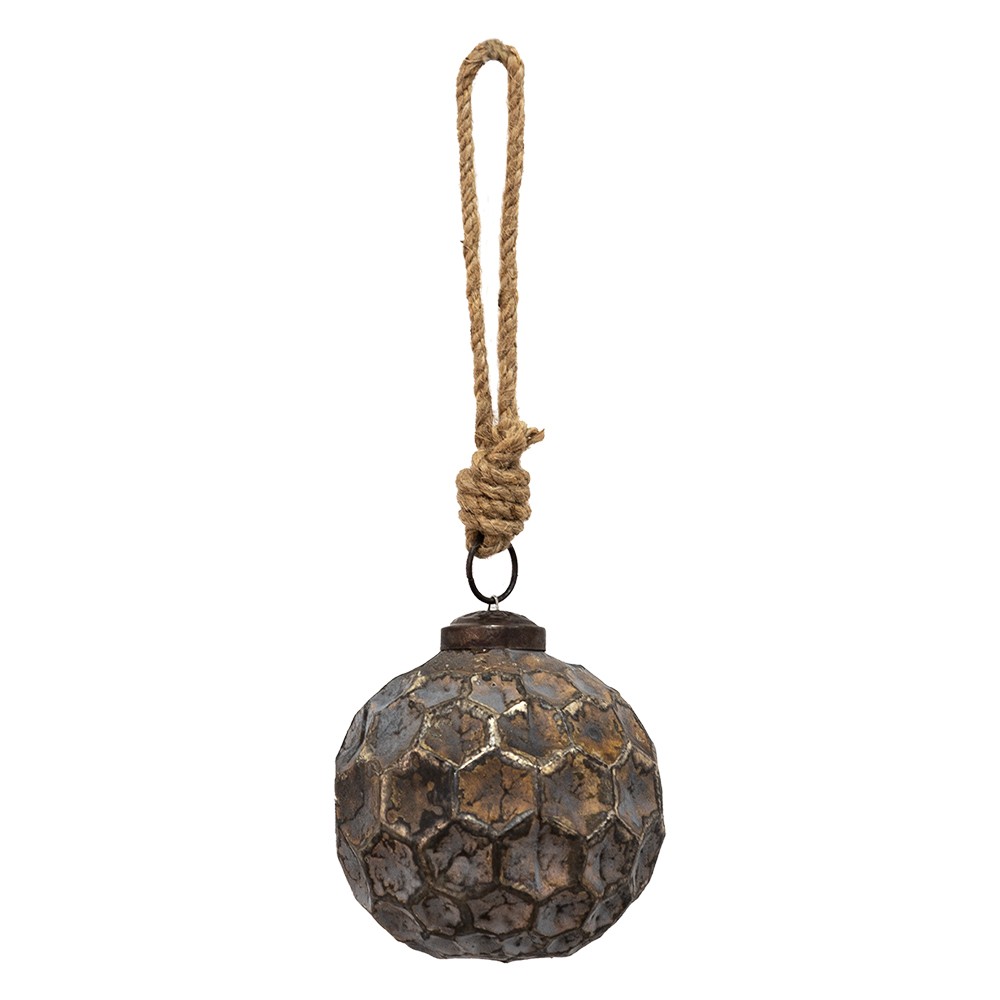 Měděná antik skleněná ozdoba Hexagon coppen S - Ø 7*7 cm