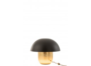 Černo-zlatá kovová stolní lampa Mushroom - Ø 40*34cm
