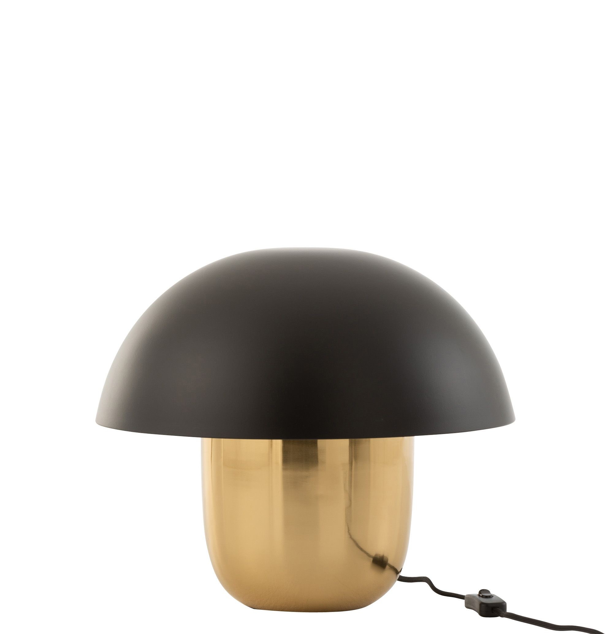 Černo-zlatá kovová stolní lampa Mushroom - Ø 40*34cm J-Line by Jolipa