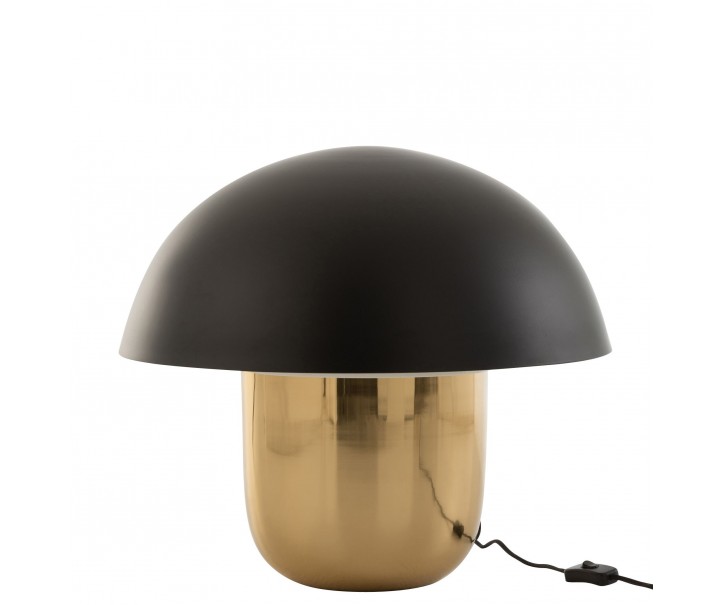 Černo-zlatá kovová stolní lampa Mushroom Large - Ø 50*45cm