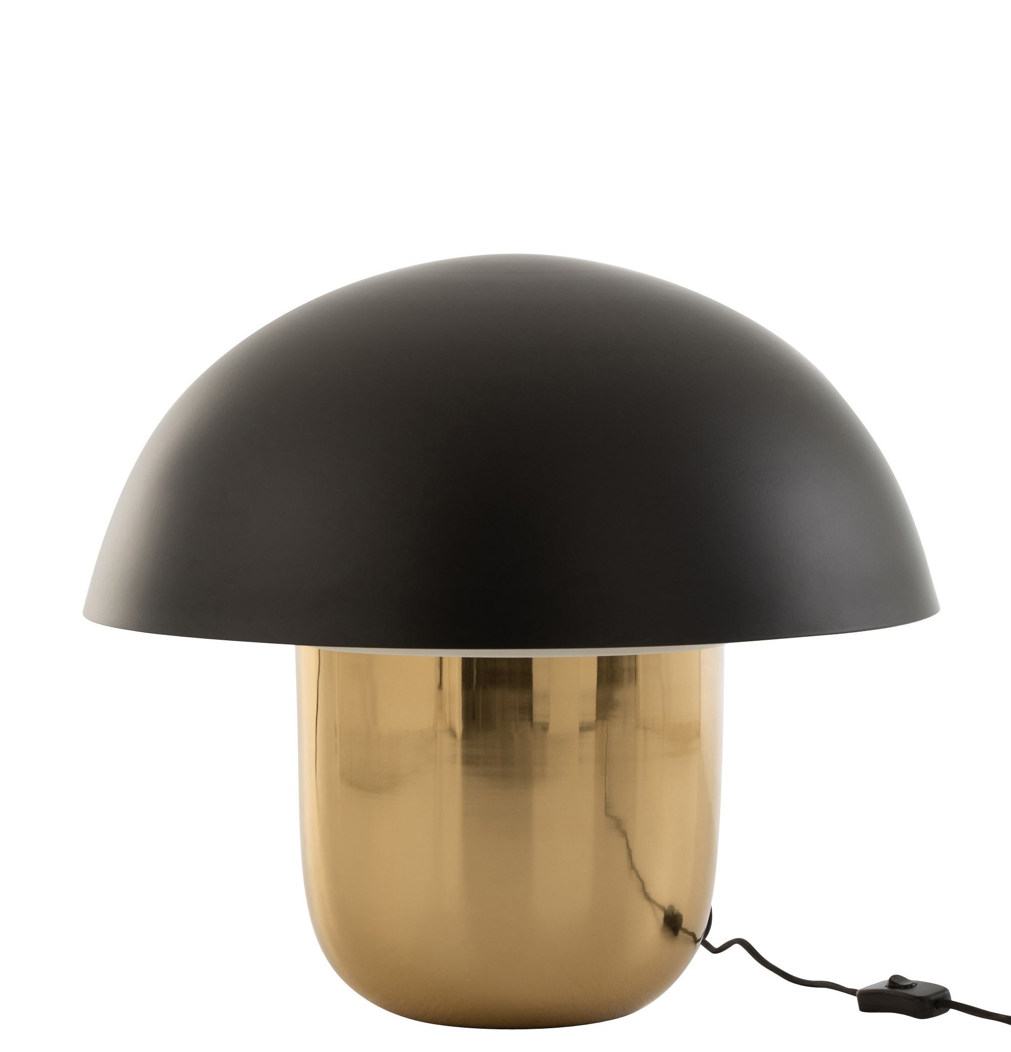 Černo-zlatá kovová stolní lampa Mushroom Large - Ø 50*45cm