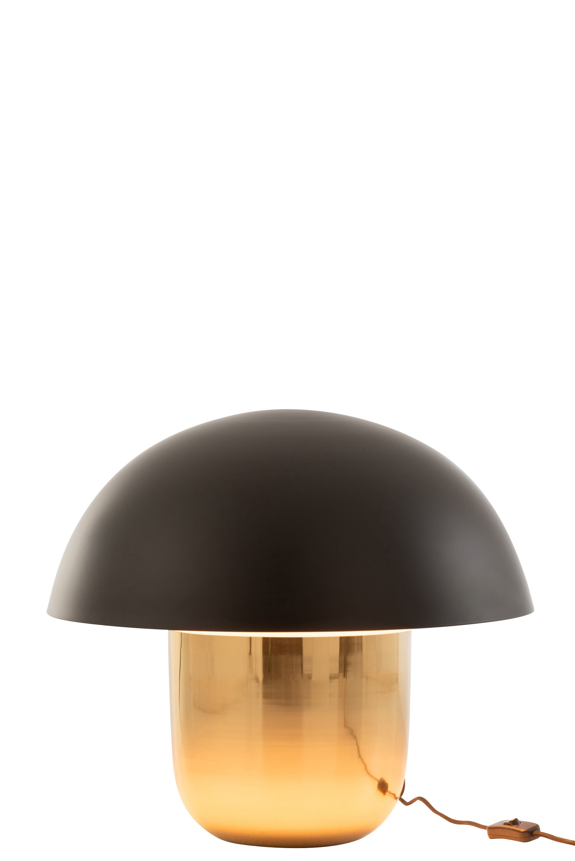 Černo-zlatá kovová stolní lampa Mushroom Large - Ø 50*45cm