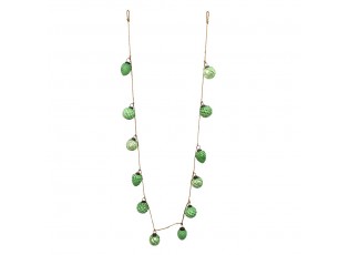 Girlanda ze zelených skleněných ozdob na jutovém provázku - 190*5*8 cm