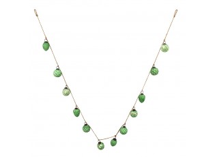 Girlanda ze zelených skleněných ozdob na jutovém provázku - 190*5*8 cm