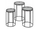 3ks kovový dekorační stolek na květiny - Ø 35*59 / Ø 31*55 / Ø 26*50 cm