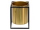 Zlatý dekorační obal na květináš v kovové konstrukci Boten - 14*14*16 cm
