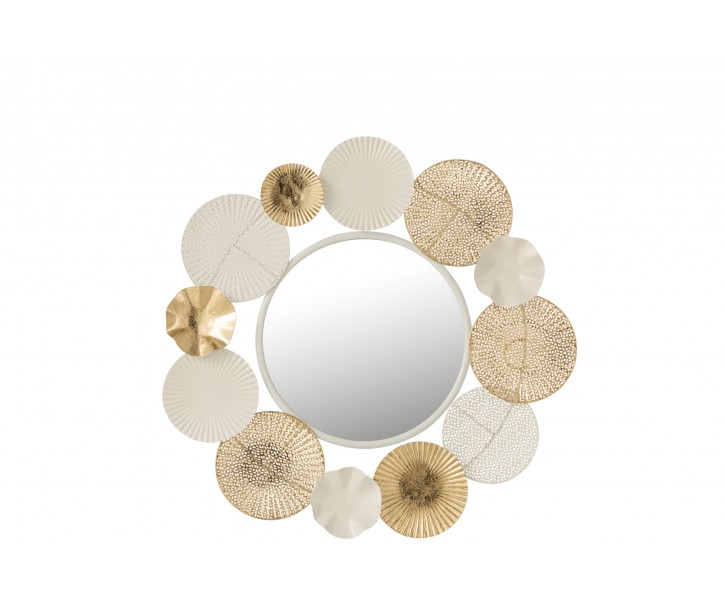 Kulaté kovové nástěnné zrcadlo Circles - Ø 67*4cm