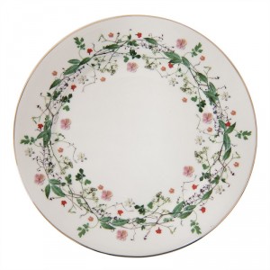 Porcelánový dezertní talířek s květy Flower fields - Ø 21*2 cm