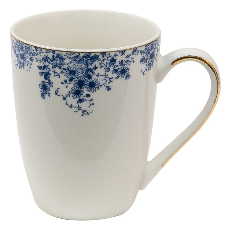Porcelánový hrnek s modrými květy Blue Flowers - 12*9*11 cm / 330ml Clayre & Eef