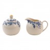 Porcelánová cukřenka a mlékovka talíř s modrými květy Blue Flowers - 11*9*8 / Ø 9*9 cm Barva: bílá, modráMateriál: porcelánHmotnost: 0,31 kg