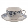 Porcelánový šálek s podšálkem s modrými květy Blue Flowers - 12*9*5 cm / Ø 15*2 cm / 200ml Barva: bílá, modráMateriál: porcelánHmotnost: 0,3 kg