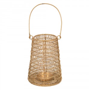 Měděná antik drátěná lucerna Vanessa - Ø15*21 cm