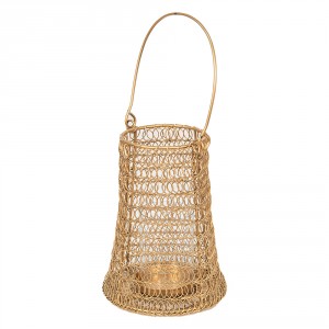 Měděná antik drátěná lucerna Vanessa - Ø15*21 cm