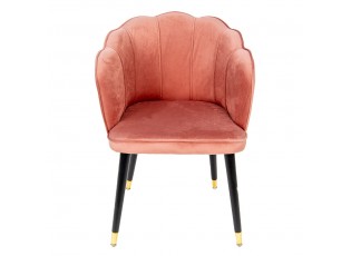 Růžová sametová jídelní židle Fannie - 59*62*79 cm