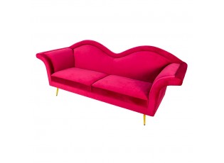 Červená sametová sofa Evalynn - 215*73*85 cm