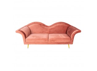 Růžová sametová sofa Evalynn - 215*73*85 cm