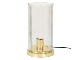 Elegantní zlatá stolní lampa se skleněným stínidlem - Ø 15*27 cm E27/max 1*40W