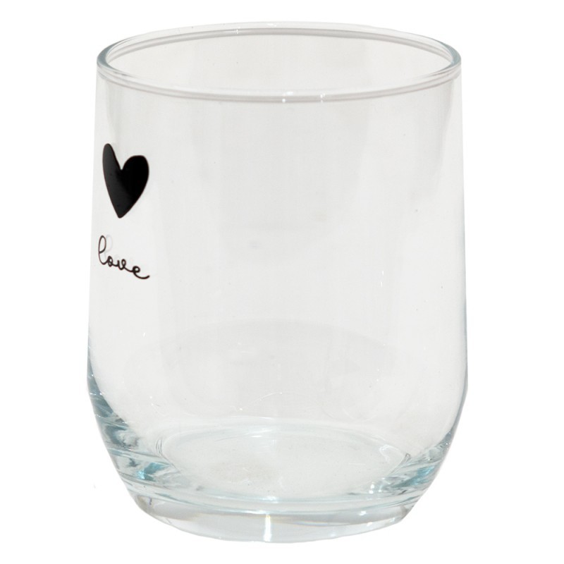 Sklenička se srdíčkem Love Birds - Ø 8*9 cm / 300 ml