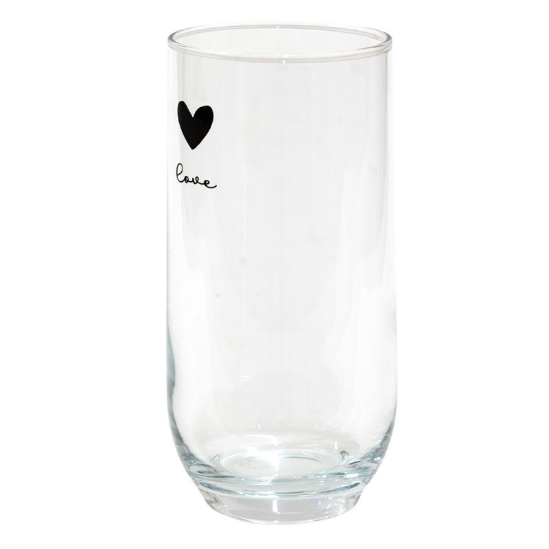 Sklenička se srdíčkem Love Birds - Ø 6*14 cm / 280ml
