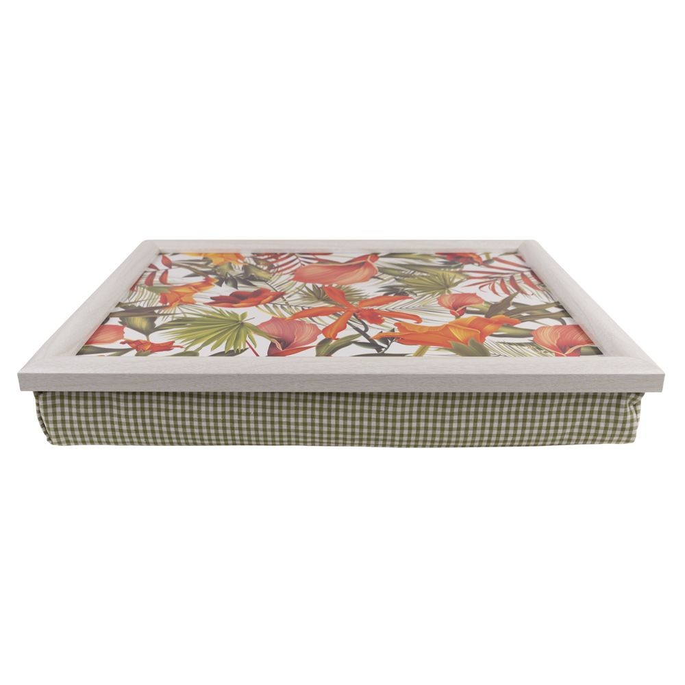 Podnos na nohy s motivem květin Flowers white - 43*33*7cm