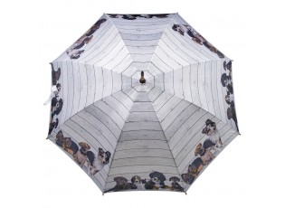 Šedý deštník se štěňátky Puppies - Ø 105*88cm