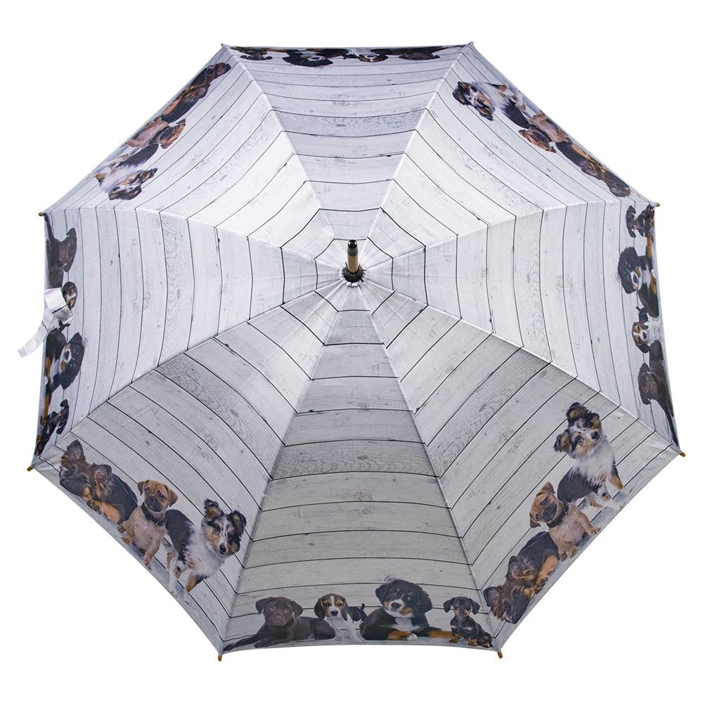 Šedý deštník se štěňátky Puppies - Ø 105*88cm Mars & More