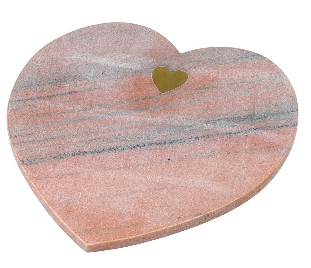 Mramorové servírovací prkénko ve tvaru srdce Marble Blush - 29*28*1,5cm   Ostatní
