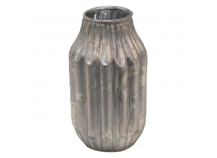 Béžovo-šedá antik dekorační skleněná váza - 5*6*14 cm