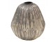 Béžovo-šedá antik dekorační skleněná váza - 10*10*11 cm
