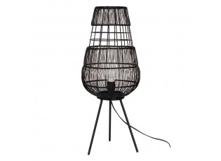 Černá antik drátěná stolní lampa Daionne - Ø 20*59 cm E27/max 1*40W