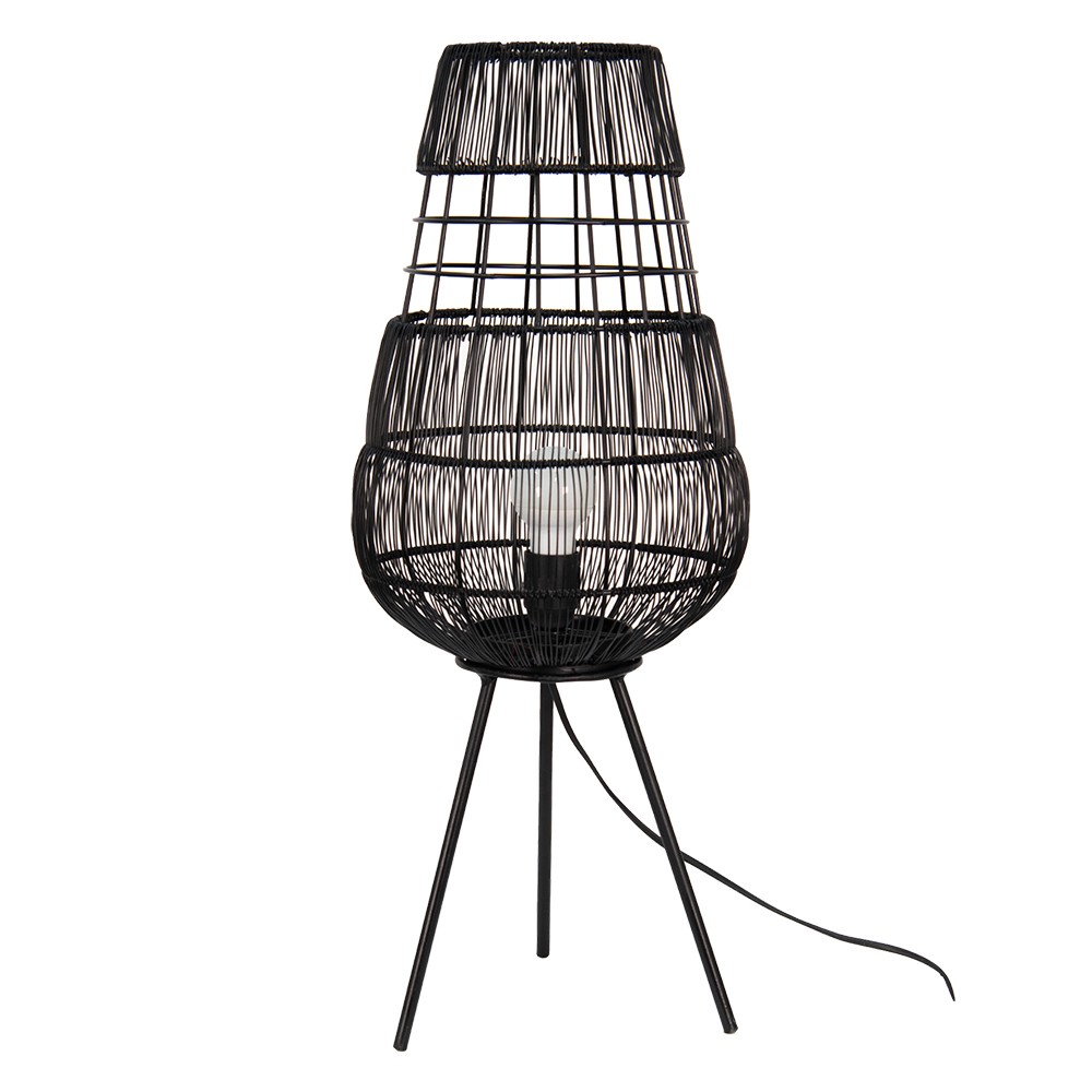 Černá antik drátěná stolní lampa Daionne - Ø 20*59 cm E27/max 1*40W Clayre & Eef