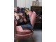 Sametové růžové křeslo s vysokým opěrákem Saumon - 78*80*91 cm