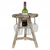 Dřevěný antik odkládací stolek / držák na sklenice a víno - Ø 33*40 cm Barva: hnědá antikMateriál: dřevo antikHmotnost: 2,222 kg